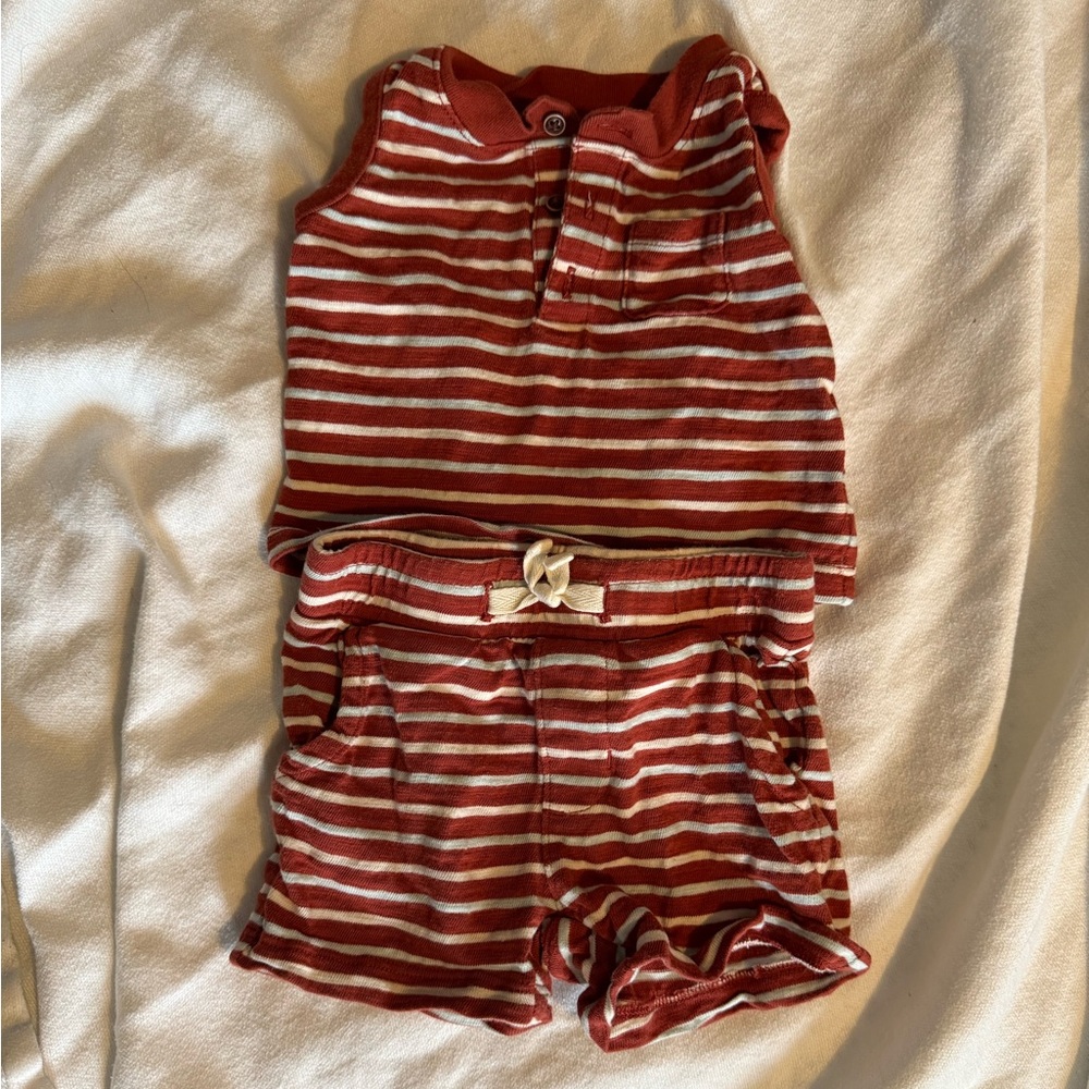 Janie and Jack Striped Red and White Baby Outfit 0-3mo, new